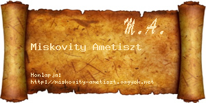Miskovity Ametiszt névjegykártya